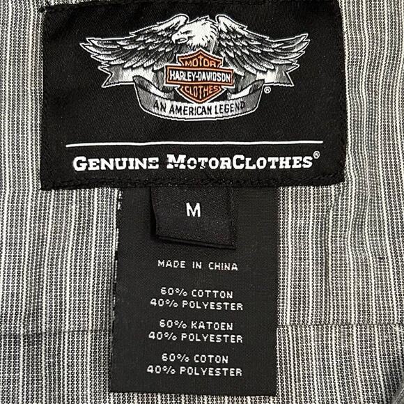 Harley Davidson Button Down Short Sleeve Shirt‎ Striped Men's Year 2014 Size M - Picture 4 of 6